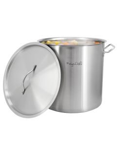 MegaChef Professional Kitchen 26.4 Quart Large Round Stainless Steel Stock Pot with Lid